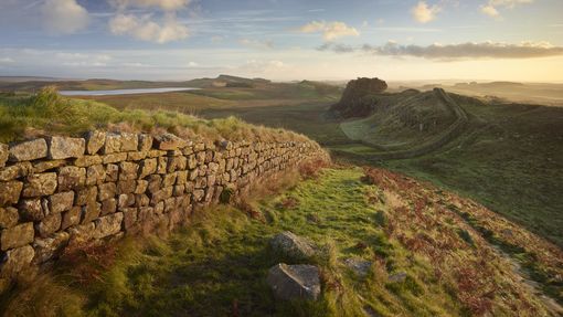 A section of the historic Roman stone wall fortification