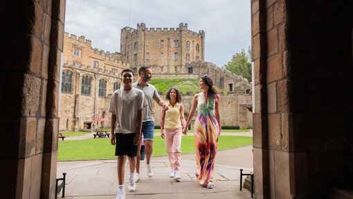 A Family exploring Durham Castle