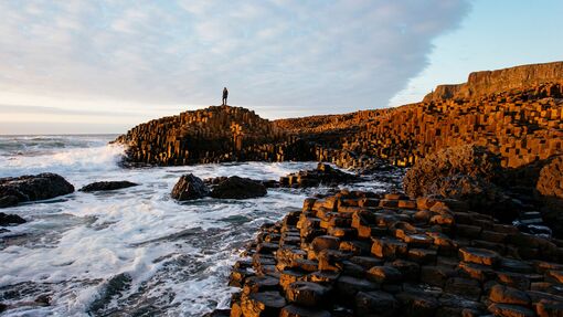A coastal shot of Giant's Causeway