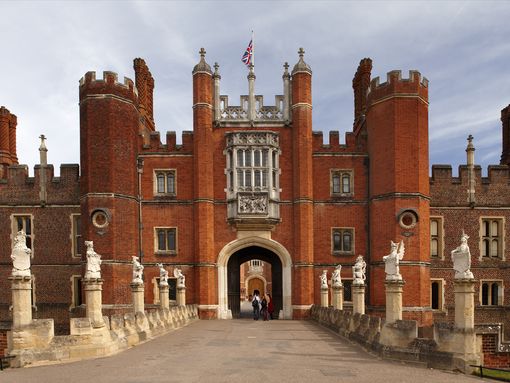 Exterior shot of Hampton Court Palace entrance