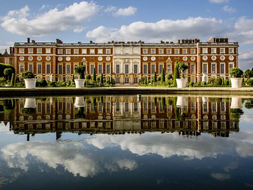 Hampton Court reflected in its moat 