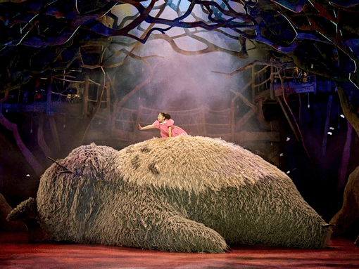 On stage with Totoro in the My Neighbour Totoro stage show