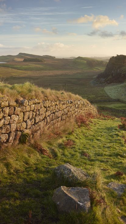 A section of the historic Roman stone wall fortification