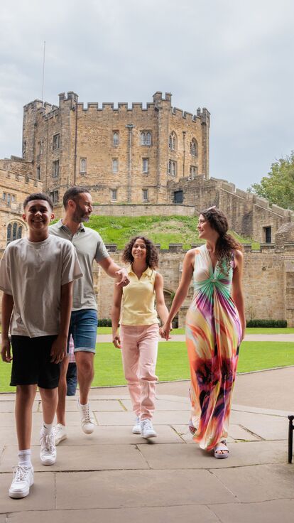A Family exploring Durham Castle