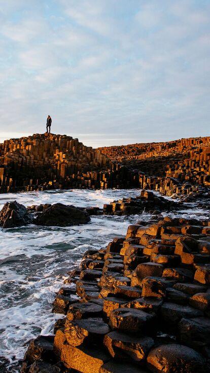 A coastal shot of Giant's Causeway