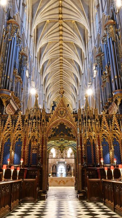 The choir pews at Westminster Abbey
