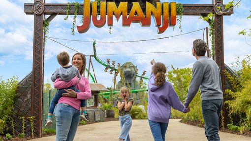 Jumani themed roller coasters front gates at Chessington World of Adventures