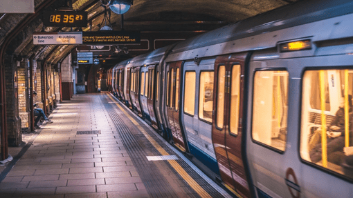 A tube in a London Underground station