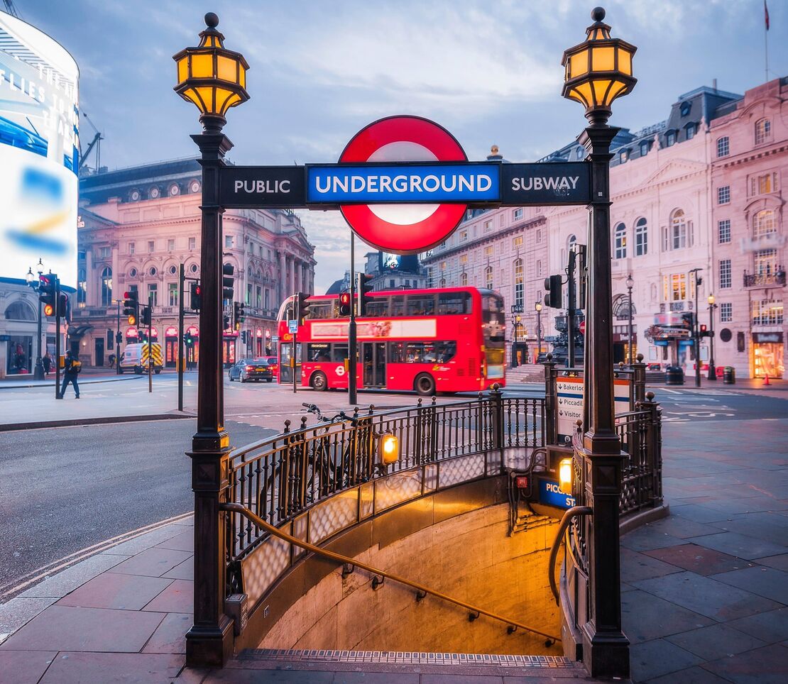 A London Underground sign in the heart of London