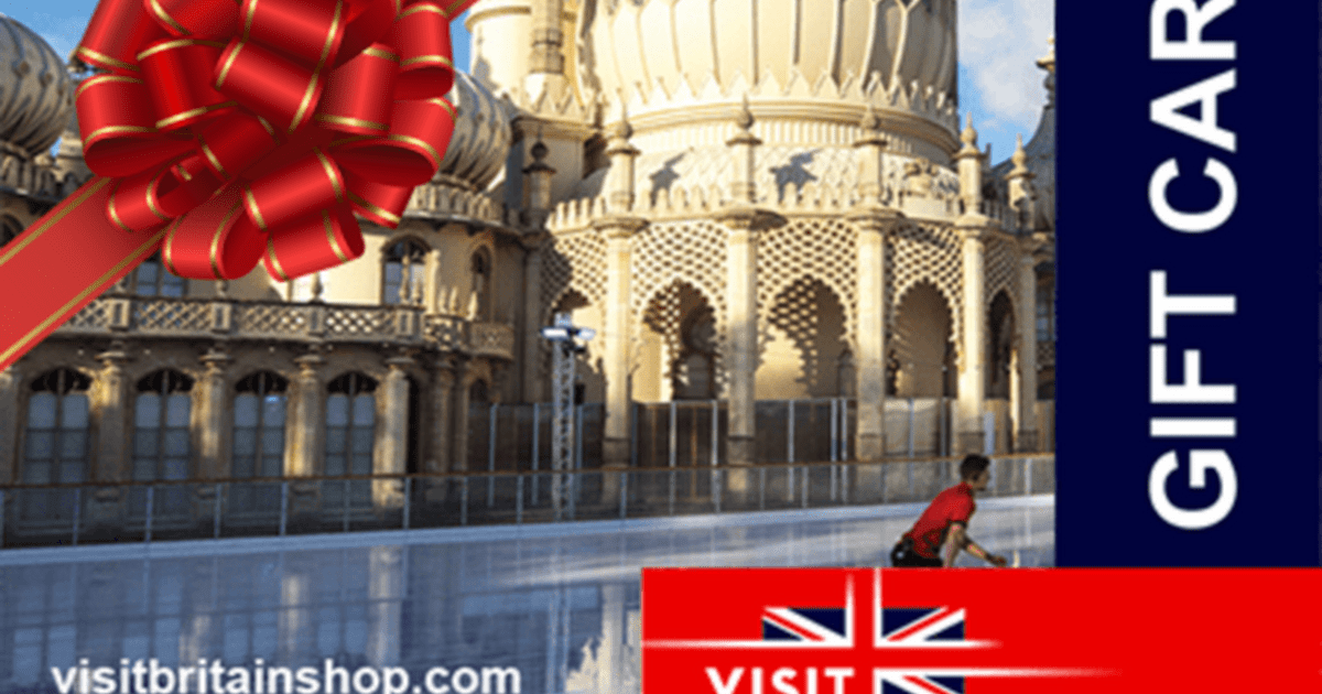 VisitBritain Gift Card with a bow for the BOGOF promotion
