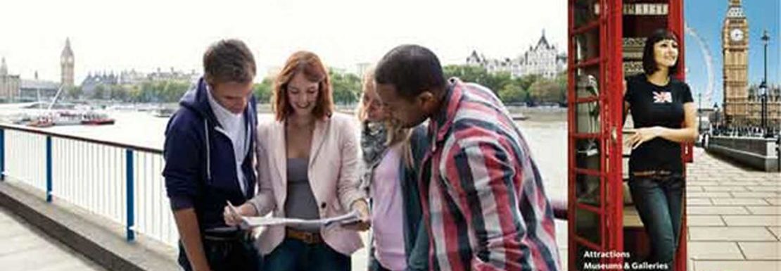 Group of people looking at the London Map