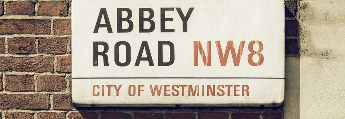 abbey road sign in london