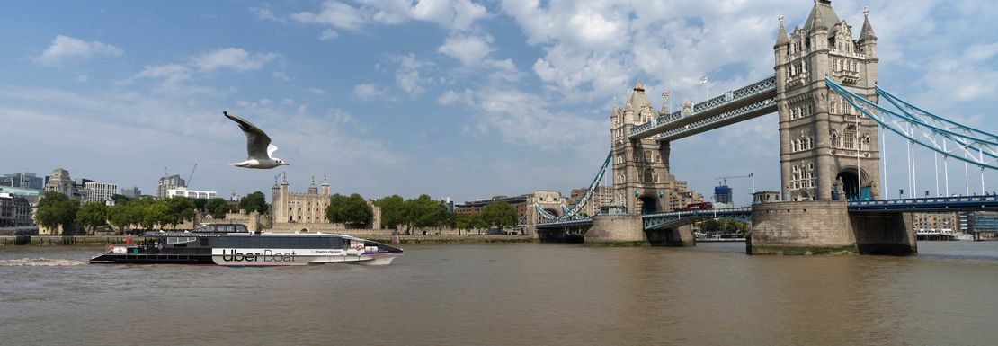Uber_Boat_By_Thames_Clippers_Typhoon_Passes_Tower_Bridge