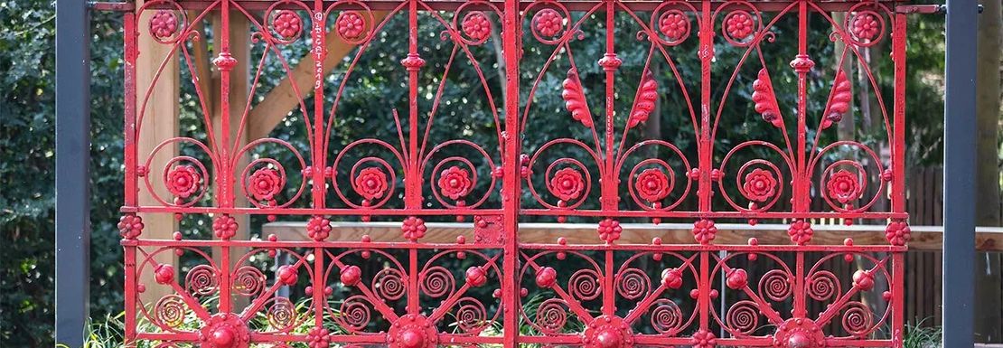 The red Strawberry FIeld gate in Liverpool