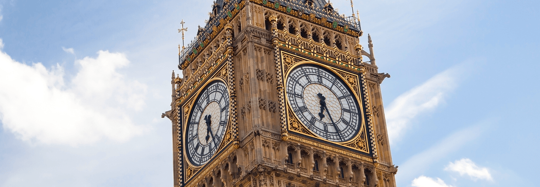 close-up view of the Big Ben clock