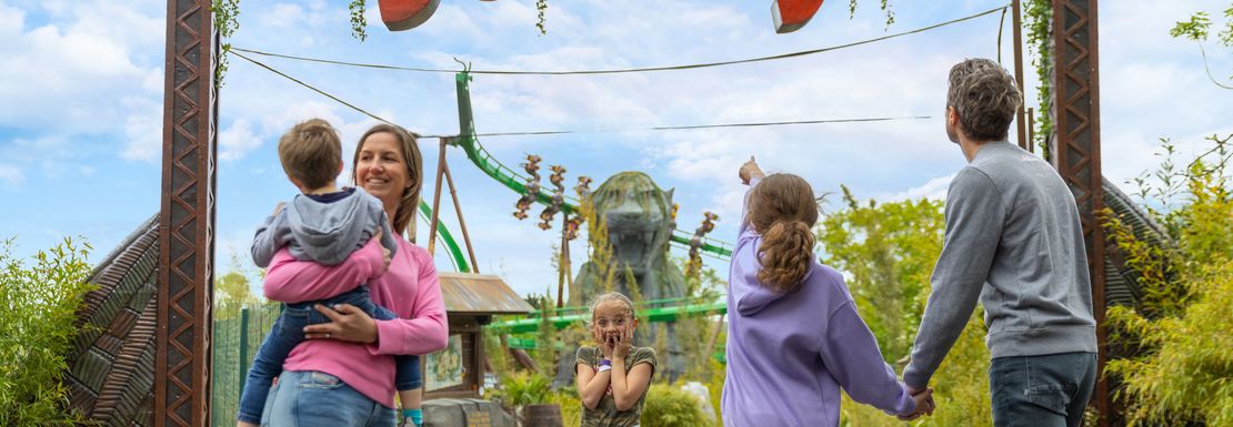 Jumani themed roller coasters front gates at Chessington World of Adventures