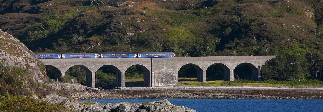 BritRail Spirit of Scotland M-Pass _ ACP _ Train over a bridge