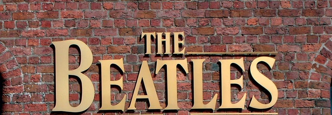 The Beatles Story Exhibition main entrance showing a yellow submarine artwork