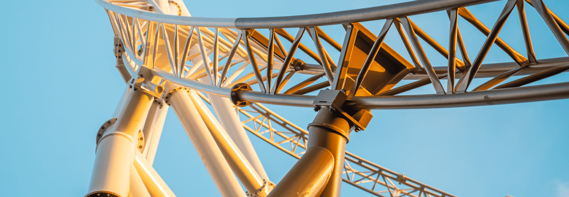 Hyperia roller coster at Thorpe Park soars up to the sky as the tallest roller coaster in Britain