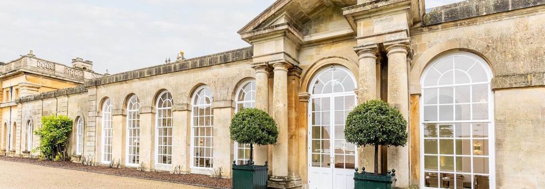 An orangery makes up part of the outside of Blenheim Palace 