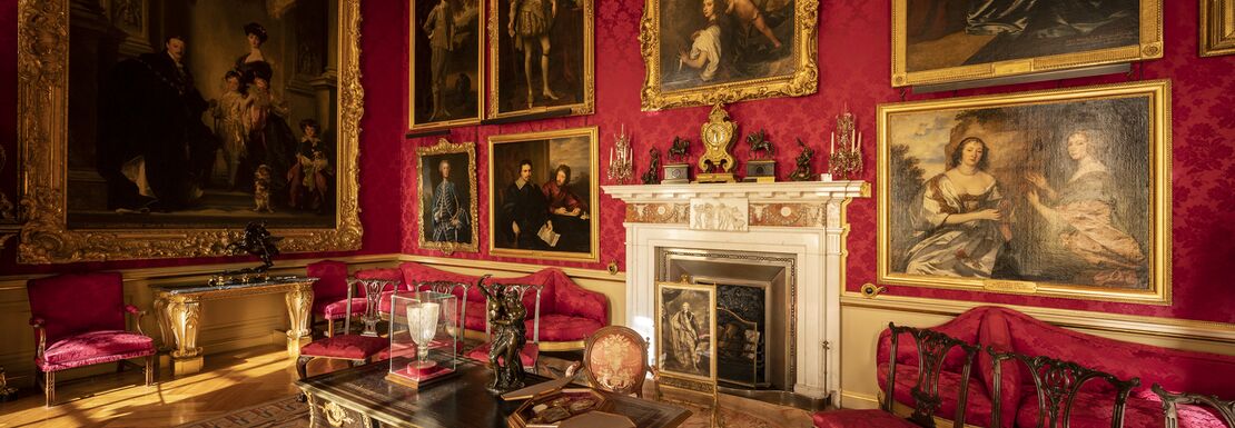 The red room in Blenheim Palace is a striking place to receive visitors
