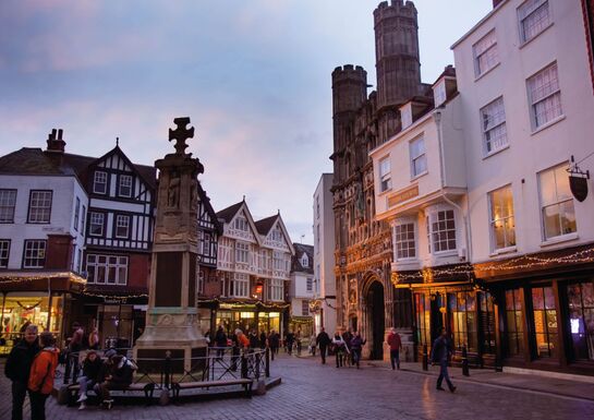 The streets of Canterbury at Christmas time