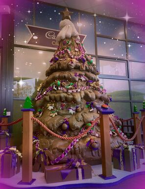 The grand chocolate Christmas tree at Cadbury World