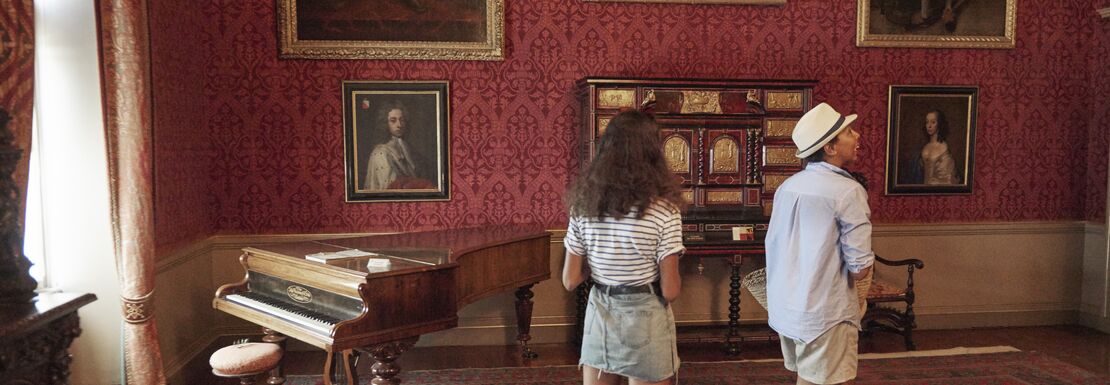 Visitors in the Saloon at Oxburgh Hall, Norfolk