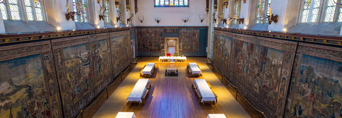 A tapestry gallery at Hampton Court