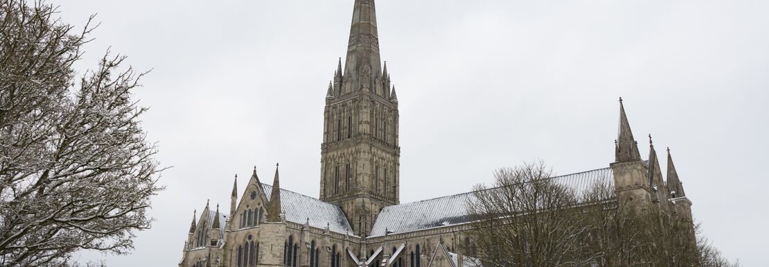 Salisbury Cathedral in the snow