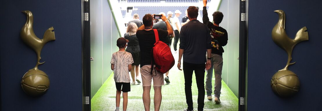 Going under the bridge at the Tottenham Hotspur Stadium Tour