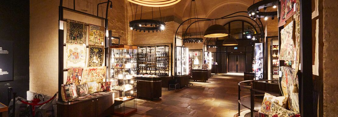 Tapestries and cushions at the Tower of London