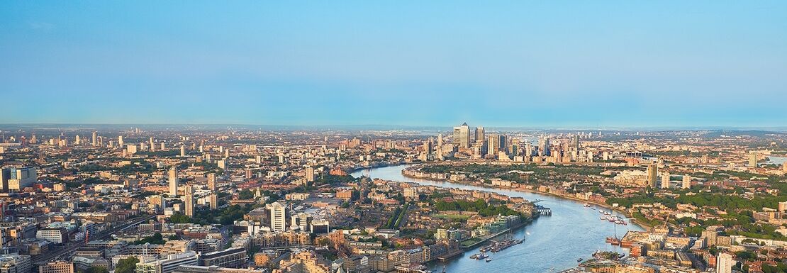 View of Tower Bridge from the Shard in daylight