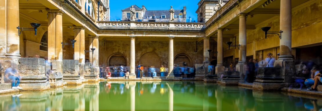 The water of the Roman Baths in Bath