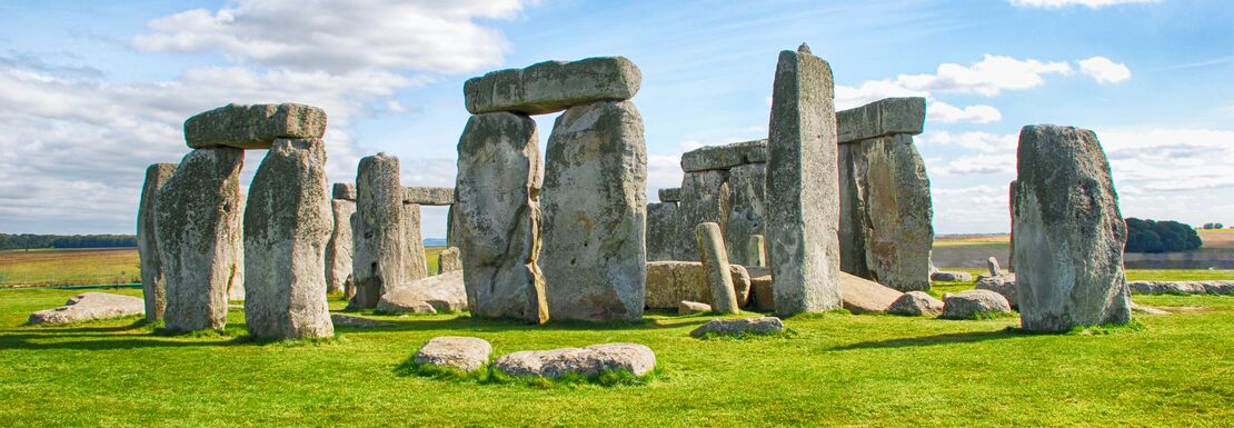 Stonehenge on a blue sky day