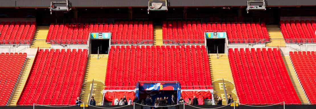 Pitchside seating at Wembley Stadium