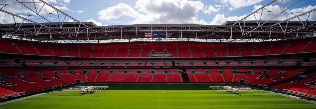 The full pitch at Wembley Stadium