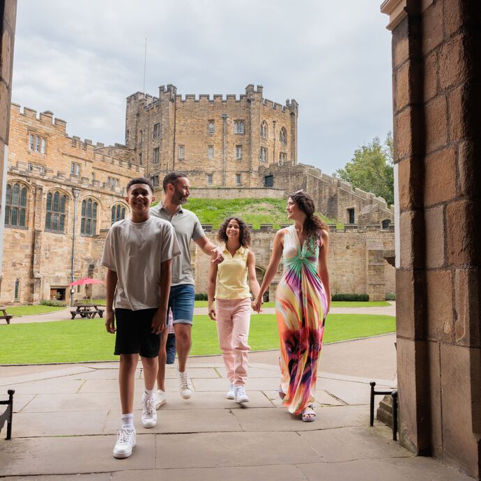 A Family exploring Durham Castle