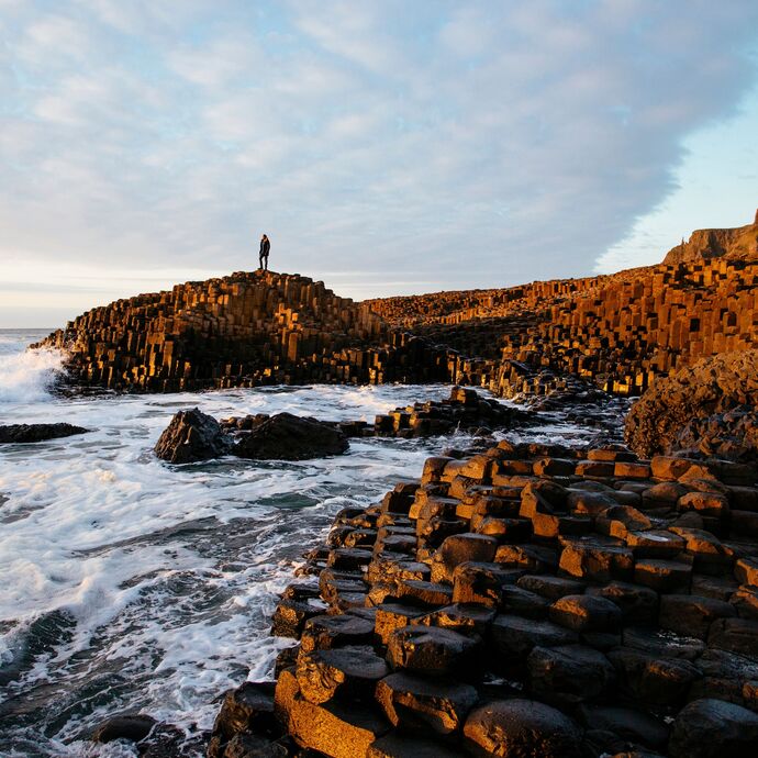 A coastal shot of Giant's Causeway